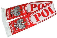 Szalik kibica Polska czerwone litery