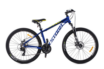 Rower Storm MTB 27,5" SHARK 1.0 2 x hamulec mechaniczny, niebieski-biały-limonka