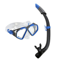 Aqualung Combo Hawkeye L - Maska + fajka do nurkowania SC3112212MV1 Niebiesko-szara