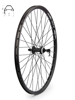 Koło przód 26" piasta Shimano HB-TX 505 Center Lock, obręcz disc nitowana czarna