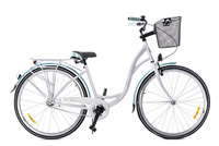 Rower Storm 28" AMSTERDAM 1-biegowy,  biały, błotniki morskie - mięta