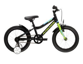 Rower Kross RACER 3.0 16" czarny-limonka-niebieski połysk  - Powystawowy 