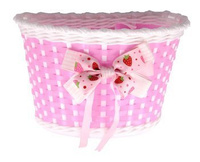 Dziecięcy kosz na kierownicę Verso 12-16" różowy z kokardą