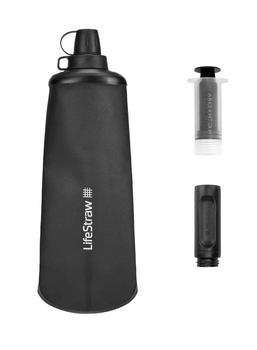 Butelka z filtrem Lifestraw Peak Series Flex Squeeze Bottle 1L - dark grey