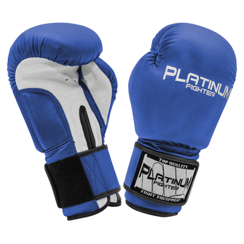 Rękawice bokserskie Spartacus niebiesko-białe - Platinum Fighter