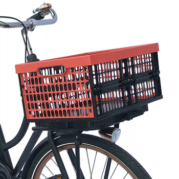 Składany Koszyk Rowerowy Plates 4 Bikes 2-częściowy - Czarno-Czerwony