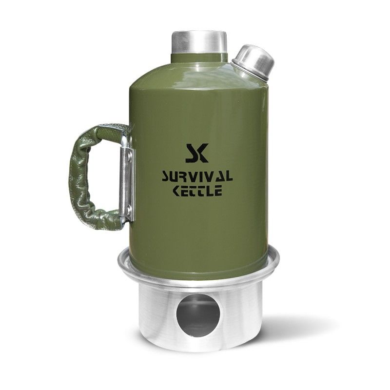 Aluminiowa Kuchenka czajnik turystyczny Survival Kettle zielona