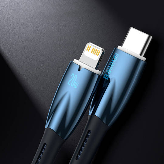 Kabel do szybkiego ładowania Baseus Glimmer Series  USB-C 480Mb/s PD 100W 1m niebieski