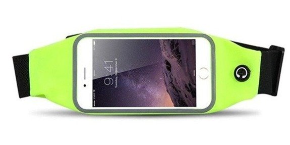 Uniwersalna Saszetka Nerka Pas Na Telefon 4.7" - zielona